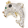Zinc Alloy Animal Pendants, Dolphin, plated, with rhinestone Approx 5mm 