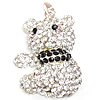 Zinc Alloy Animal Pendants, Bear, platinum color plated, with rhinestone Approx 7mm 