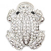 Rhinestone Zinc Alloy Ornaments, Frog, platinum color plated, flat back & with rhinestone 
