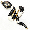 Zinc Alloy Enamel Pendants, Snake, gold color plated, with rhinestone, Grade A Approx 2mm 