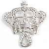 Zinc Alloy Jewelry Brooch, with Rhinestone, Crown, with rhinestone 