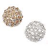 Zinc Alloy Shank Button, Dome, plated, with rhinestone 
