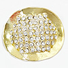 Botón de caña de aleación de cinc, aleación de zinc, chapado, con diamantes de imitación, Vendido por UD