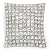 Zinc Alloy Shank Button, Square, with rhinestone 