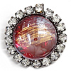 Zinc Alloy Shank Button, with Acrylic, plated, with rhinestone 