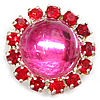 Zinc Alloy Shank Button, with Acrylic, with rhinestone 
