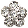 Botón de caña de aleación de cinc, aleación de zinc, Flor, con diamantes de imitación, Vendido por UD