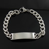 Stainless Steel ID Plate Bracelet, 304 Stainless Steel, curb chain, original color Inch 