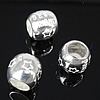 Sterling Silver European Beads, 925 Sterling Silver, Drum, plated, with letter pattern & with flower pattern & without troll Approx 5mm 