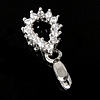 Sterling Silver Pinch Bail, 925 Sterling Silver, Teardrop, plated, with cubic zirconia Approx 