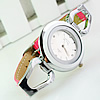 Fashion Watch Bracelet, Leather, with zinc alloy dial, Round, 30mm, 11mm Approx 9 Inch 