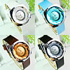Women Wrist Watch, Zinc Alloy, with PU Leather & Glass, platinum color plated, for woman & faceted 35mm, 16mm Approx 8.2 Inch 