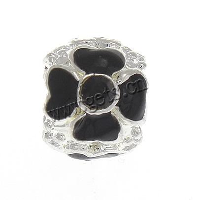 Enamel Zinc Alloy European Beads, Drum, plated, without troll & large hole, more colors for choice, nickel, lead & cadmium free, 8x10mm, Hole:Approx 4mm, Sold By PC