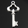Sterling Silver Key Pendants, 925 Sterling Silver, plated Approx 1.2mm 