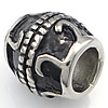 Stainless Steel European Beads, 316 Stainless Steel, Drum, without troll & textured & blacken, original color Approx 5mm 