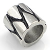 Stainless Steel European Beads, 316 Stainless Steel, Tube, without troll & blacken, original color Approx 7mm 