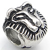 Stainless Steel European Beads, 316 Stainless Steel, Lion, without troll Approx 4.5mm 