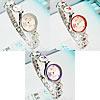 Fashion Watch Bracelet, Zinc Alloy, with Glass, platinum color plated, with star pattern & for woman & enamel 24mm, 12mm Approx 7.8 Inch 