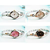 Fashion Watch Bracelet, Zinc Alloy, with Glass, platinum color plated, for woman & with rhinestone 6mm Approx 7.4 Inch 