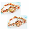 Fashion Watch Bracelet, Zinc Alloy, with Glass, plated, for woman & with rhinestone 7mm Approx 7.8 Inch 