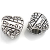 Zinc Alloy European Beads, Heart, plated, without troll nickel, lead & cadmium free Approx 5mm 