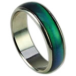 Mood Finger Ring, Brass, Mood Enamel & change their color according to the temperature, nickel, lead & cadmium free, 4-5mm 