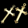 Colgantes de Cruces de latón, metal, chapado, más colores para la opción, 10x17.5mm, agujero:aproximado 1mm, 2000PCs/Bolsa, Vendido por Bolsa