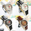 Bracelets de montre pour femmes, alliage de zinc, avec cuir PU & verre, Placage de couleur platine, plus de couleurs à choisir, 29mm, 12mm Environ 7.8 pouce, Vendu par PC