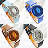 Men Wrist Watch, Zinc Alloy, with PU Leather & Glass, platinum color plated, for woman & with rhinestone 32mm, 16mm Approx 9 Inch 