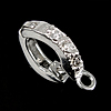 Sterling Silver Loop Bail, 925 Sterling Silver, plated, with cubic zirconia Approx 1.3mm 