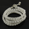 Natural White Shell Bracelet, with Cowhide, zinc alloy clasp, platinum color plated , 9.5mm, 6mm Approx 21.5 Inch 
