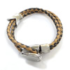 Cowhide Bracelets, with Stainless Steel, two tone, 4mm Approx 8 Inch 
