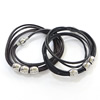 Cowhide Bracelets, with Stainless Steel, multi-strand 2.5mm Approx 7 Inch 