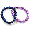 Pulseras de cristal perlas de joya , Vidrio, Esférico, pulsera de cuentas, color mixto, 10mm, longitud:aproximado 7 Inch, 1000Strandsfilamento/Grupo, Vendido por Grupo