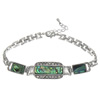 Abalone Shell Bracelets, Brass, with Abalone Shell, with 1.5Inch extender chain, platinum color plated, with rhinestone  Approx 7.5 Inch 