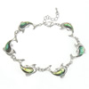 Abalone Shell Bracelets, Brass, with Abalone Shell, with 1.5Inch extender chain, Dolphin, platinum color plated Approx 7.5 Inch 