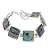 Abalone Shell Bracelets, Brass, with Abalone Shell, Square, platinum color plated Approx 8.5 Inch 