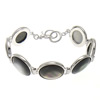 Natural Black Shell Bracelet, Brass, with Black Shell, platinum color plated Approx 8 Inch 