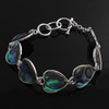 Abalone Shell Bracelets, Brass, with Abalone Shell, Heart, platinum color plated Approx 8 Inch 