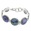 Abalone Shell Bracelets, Brass, with Abalone Shell, platinum color plated Approx 8 Inch 