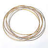 Stainless Steel Bangle Set, 304 Stainless Steel, Donut, multi-strand, mixed colors, 2mm, 1mm Approx 70mm 