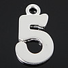 Sterling Silver Letter Pendants, 925 Sterling Silver, Number 5, plated Approx 1.8mm 