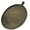 Brass Pendant Cabochon Setting, Flat Oval, plated Approx 5mm, Inner Approx 