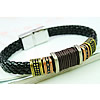 Men Bracelet, Zinc Alloy, with PU Leather, plated, braided, black, nickel, lead & cadmium free, 10mm Approx 8.2 Inch 