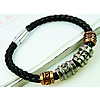 Men Bracelet, Zinc Alloy, with PU Leather, plated, braided bracelet, 6mm Approx 8.6 Inch 