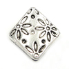 Zinc Alloy Flat Beads, Flat Round, plated, with flower pattern Approx 1.2mm 