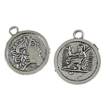 Zinc Alloy Flat Round Pendants, plated cadmium free Approx 3mm, Approx 