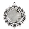 Zinc Alloy Pendant Cabochon Setting, Flat Round, plated 25.5mm Approx 3mm 