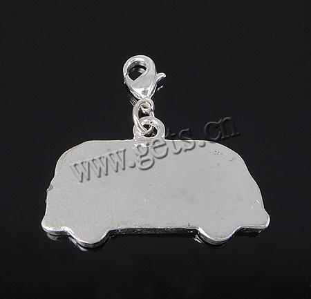 Zinc Alloy Enamel Pendants, brass lobster clasp, Bus, plated, more colors for choice, 30.3x18.5x2.2mm, 5x10mm, Sold By PC