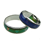 Mood Finger Ring, Brass, change their color according to the temperature, mixed colors, nickel, lead & cadmium free, 6mm 